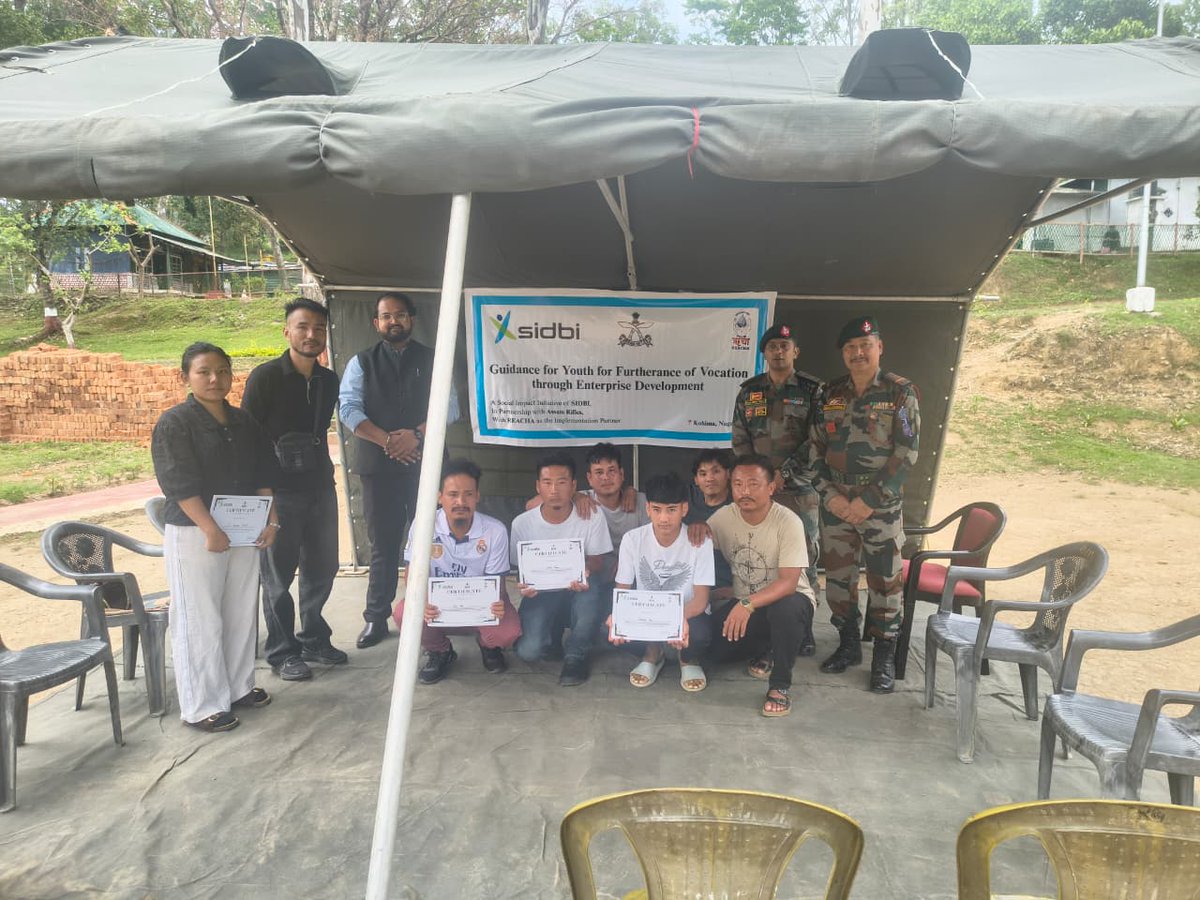 _REACHA's tweet photo. SIDBI supported Enterprise Development Project in collaboration with Assam Rifles in Nagaland. 

26th June 2026 marked the certification ceremony for our trainees who have successfully completed Bamboo Enterprise Related Training.

#sidbi #official https://t.co/qW7W6syITI
