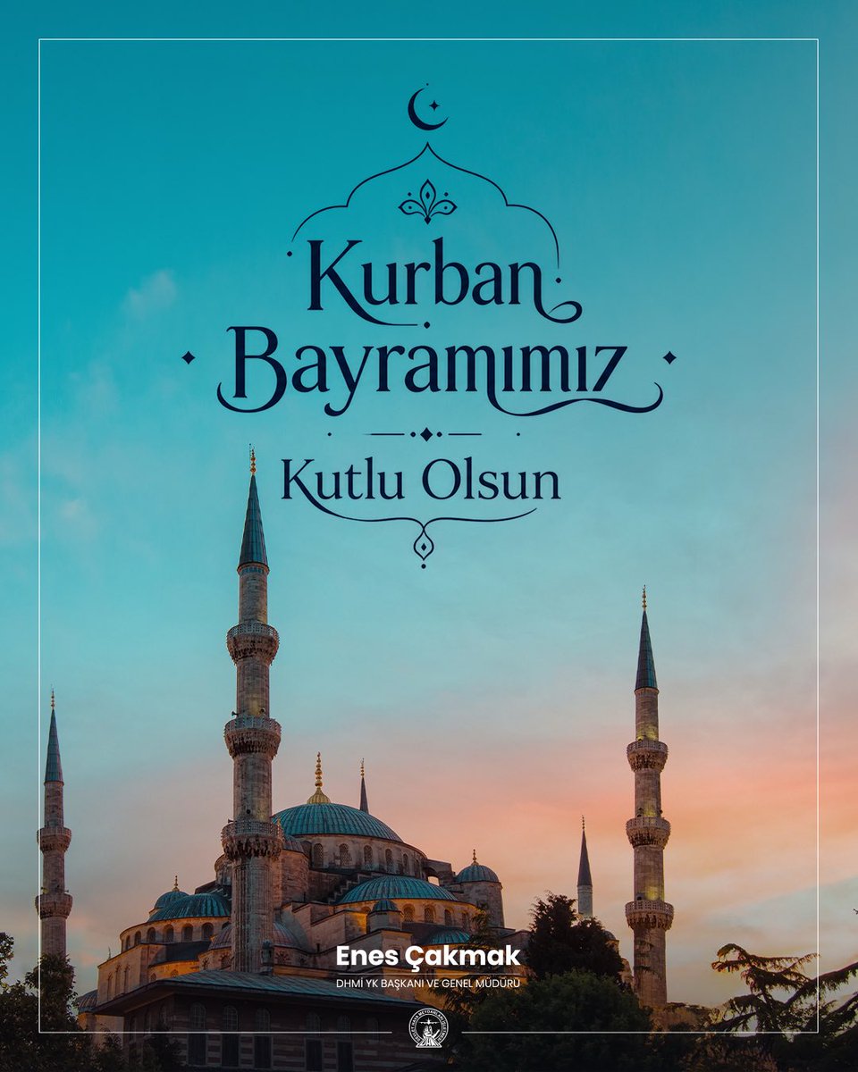 ecakmakdhmi's tweet photo. Manevi iklimiyle kalplerimizi buluşturan, paylaşmanın değerini bir kez daha hatırlatan mübarek Kurban Bayramı’nızı tebrik ediyor; bu mübarek günlerin milletçe birlik ve dirliğimizi güçlendirmesini, ülkemize, aziz milletimize ve İslam âlemine hayırlar, huzur ve esenlikler getirmesini Cenab-ı Allah’tan niyaz ediyorum.