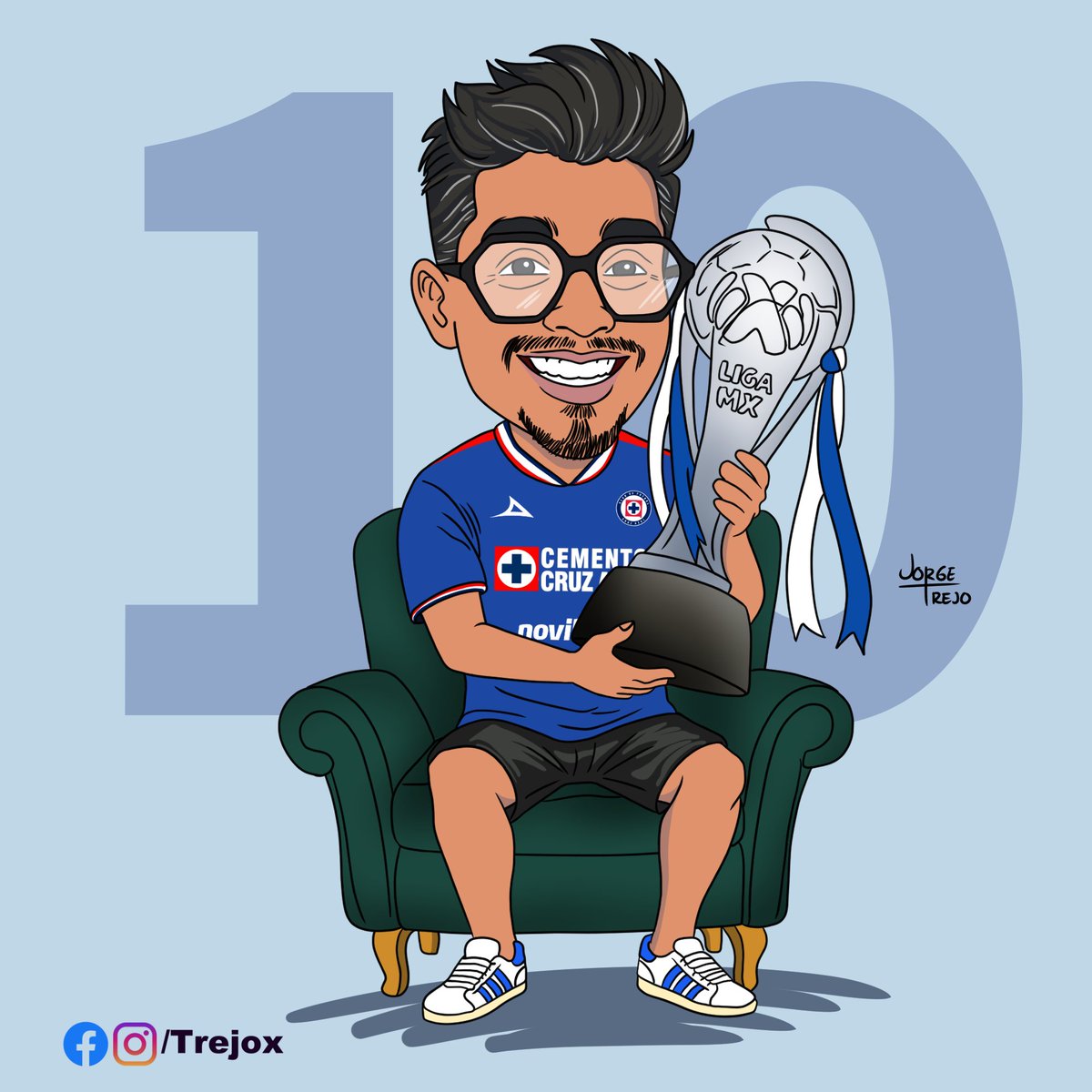 trejox's tweet photo. Hasta apenas pude hacer mi ilustración. Seguimos contentos por la décima. Siempre apoyando a mi poderosa máquina de la Cruz Azul. 🩵 https://t.co/zfTAdQMNcb