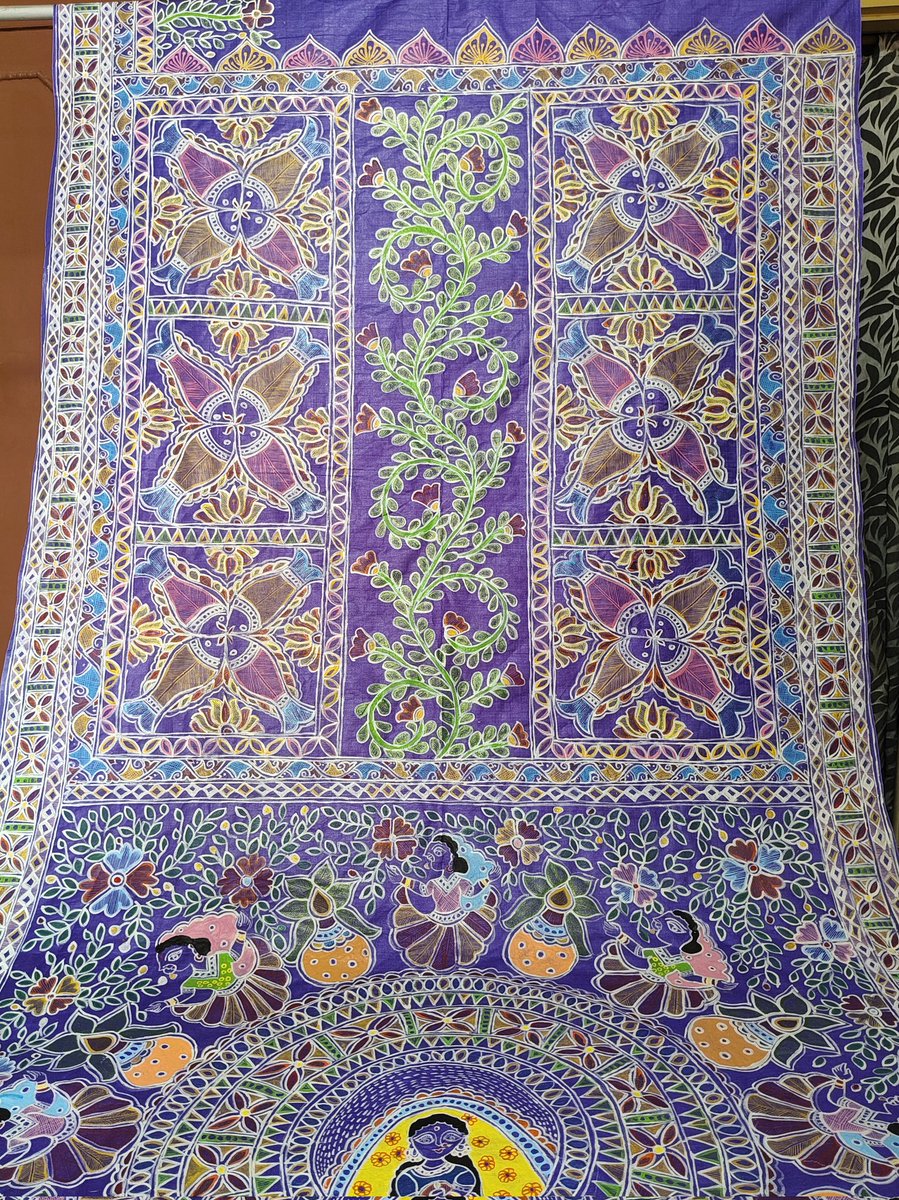 mithilakritihub's tweet photo. 💜💜Moonga Silk saree with beautiful theme and motifs of mithilaart
Creativity and designed by - Preeti Thakur, Shakshi kri and team. 💜💜
#silk #saree #sareelovers #designersarees #sareestyle #sareeofinstagram #sareecollection #sareeindia #sareelove #handpainteddesigns https://t.co/d9MntkTAFz