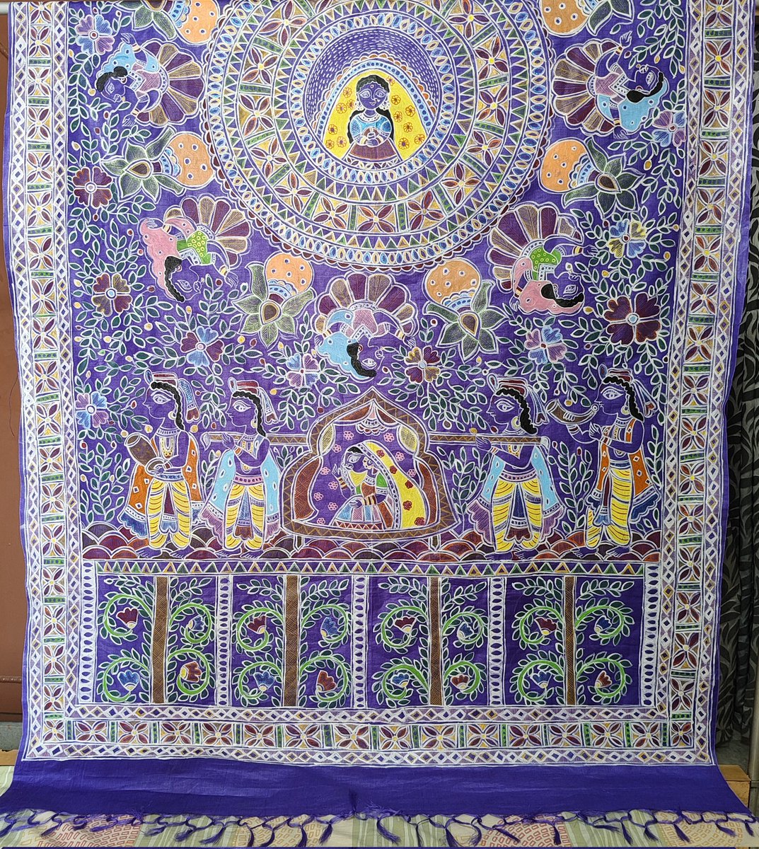 mithilakritihub's tweet photo. 💜💜Moonga Silk saree with beautiful theme and motifs of mithilaart
Creativity and designed by - Preeti Thakur, Shakshi kri and team. 💜💜
#silk #saree #sareelovers #designersarees #sareestyle #sareeofinstagram #sareecollection #sareeindia #sareelove #handpainteddesigns https://t.co/d9MntkTAFz