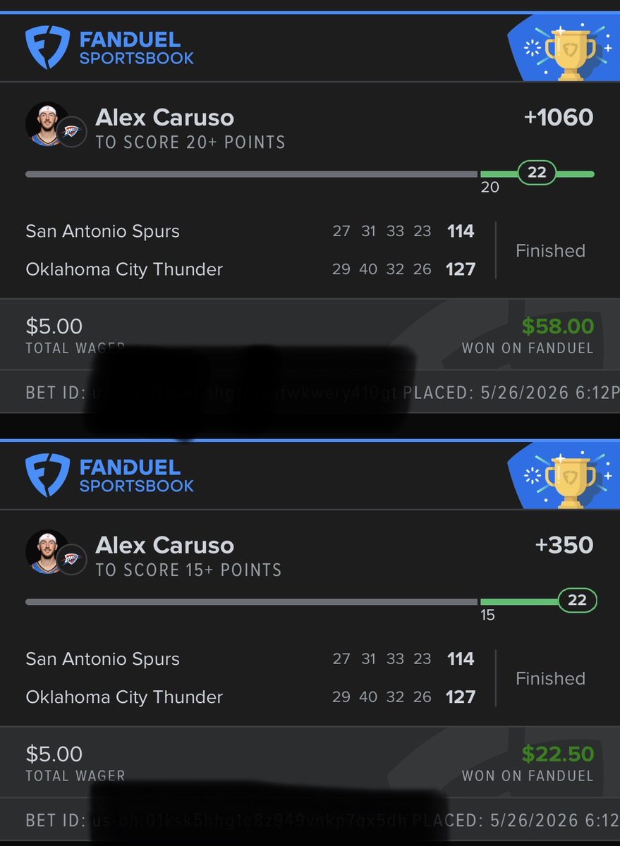 ryankb818's tweet photo. @dustinswedelson @VSiNLive awesome call on Caruso today - laddered from 8.5 up to 20. Thank you Dustin! https://t.co/t1uFznbEBm