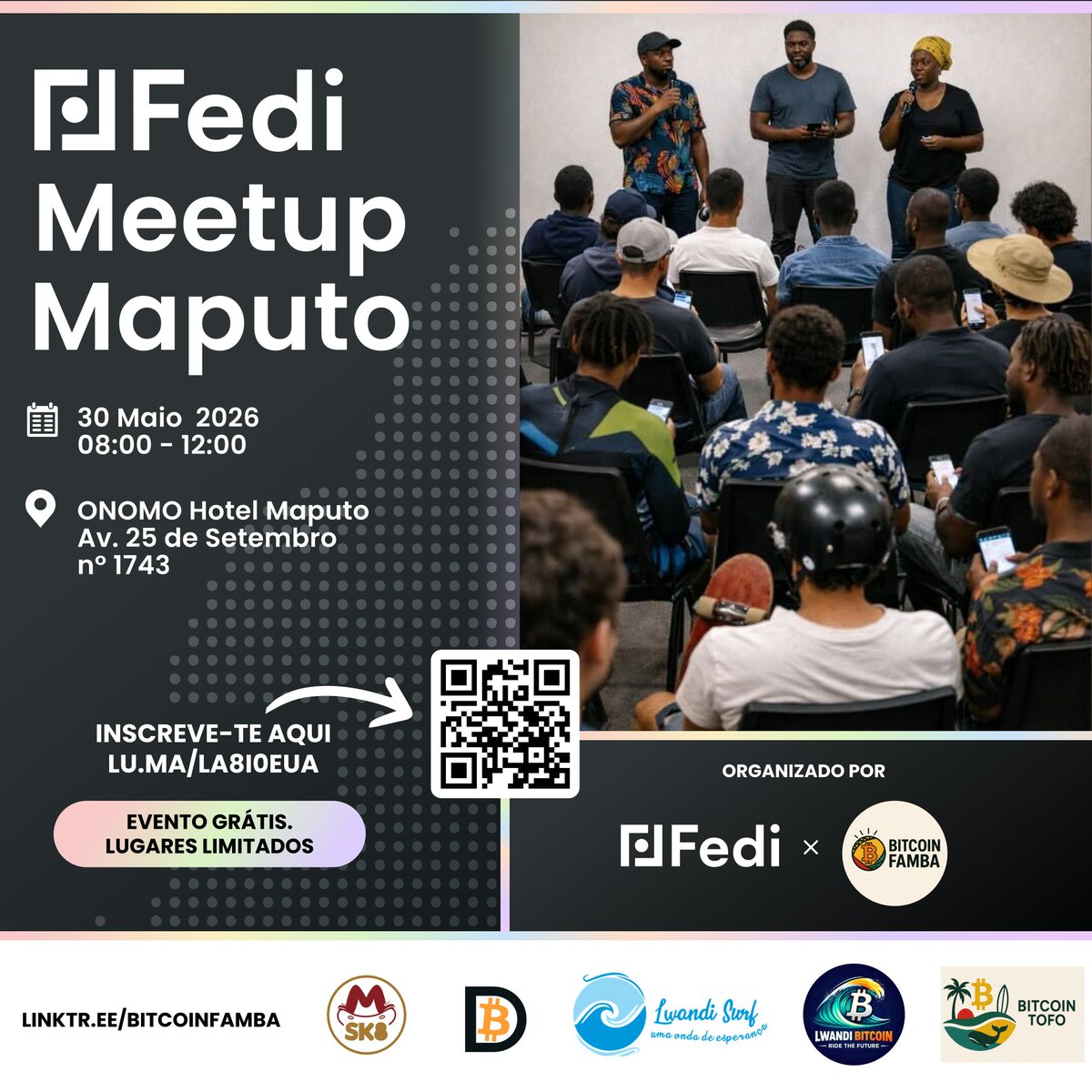 BitcoinFamba's tweet photo. Fedi Meet-up Maputo

@fedibtc e @BitcoinFamba convidam-te para um meetup workshop gratuito em Maputo para os entusiastas e interessados em aprender Bitcoin. 

📅 30 Maio
⏰ Horário: 08:00 - 12:00
📍ONOMO Hotel Maputo 

https://t.co/qQw1goxk4a

A Fedi junta chat, dinheiro e muito mais numa carteira que funciona com o apoio das comunidades.

A abordagem da Fedi = Pessoas + Tecnologia

A Fedi fornece uma solução que junta o Homem e a Tecnologia, tornando-a rápida, económica e acessível através de uma rede de pessoas de confiança em todo o mundo.

O que é a Fedi?

Um aplicativo tudo-em-um

Oferece uma carteira Bitcoin com funcionalidades de privacidade, chat e muito mais através de extensões de Mini Apps.

Uma plataforma comunitária

Permite que os líderes comunitários criem a sua própria experiência de «praça da cidade» personalizada para os utilizadores da Fedi. 

Um portal para a privacidade

Liga os utilizadores a um mundo de serviços de carteiras que privilegiam a privacidade, baseados no protocolo @fedimint.

Queres participar no evento? Clicka no link para registares-te:
https://t.co/8Ej8PIRLWr

Não perde esta oportunidade de expandires os teus conhecimentos e fazeres parte da revolução Bitcoin. Vemo-nos lá!

📖 📚 ⚡️✊🏽 🌍 🧡 🇲🇿
#BitcoinFamba
https://t.co/oWS2ViGb1W