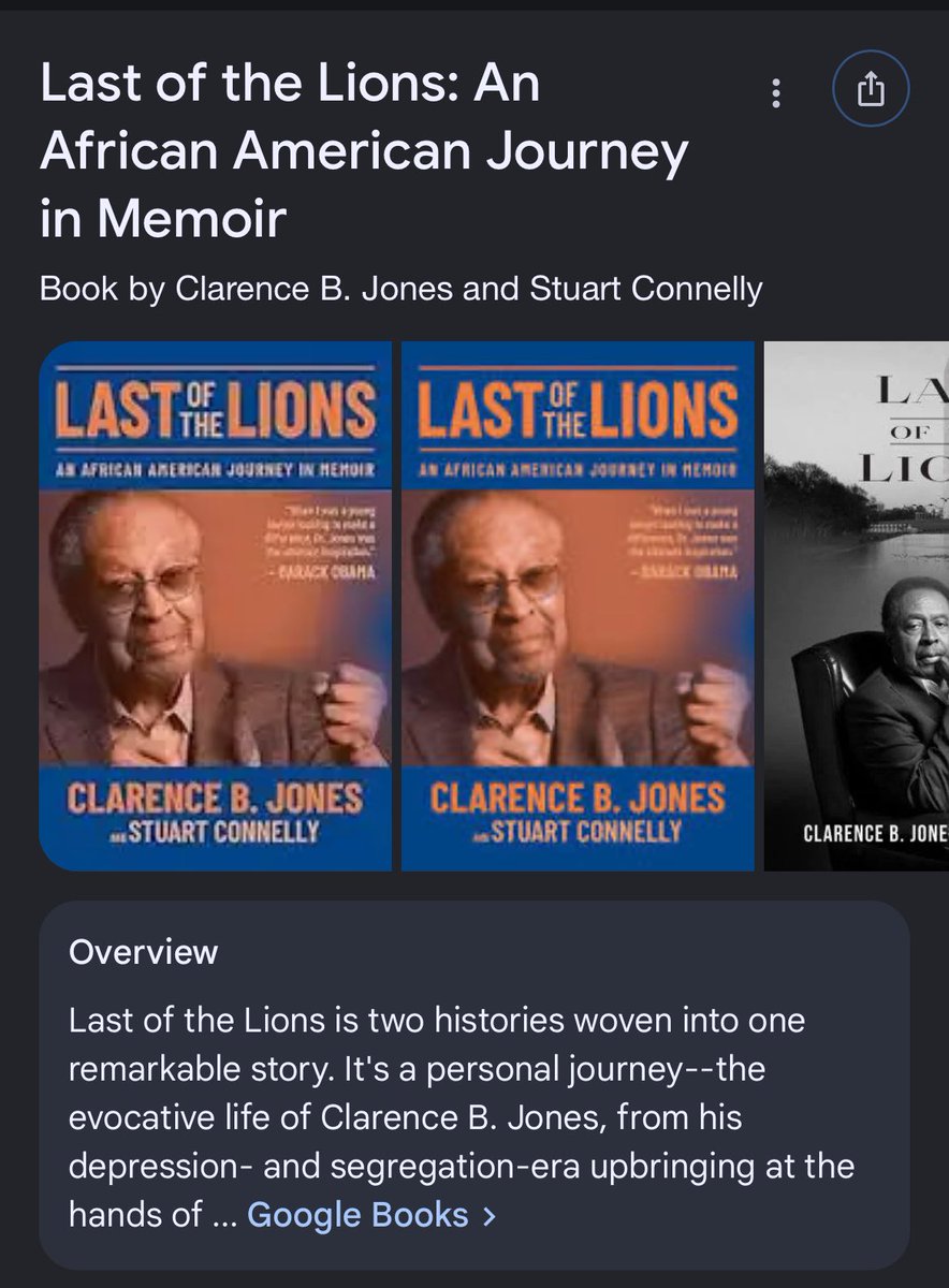 EricSRHarvey's tweet photo. In August 2023, Clarence Jones published a memoir chronicling his upbringing with Irish Catholic nuns, planning for the march of Washington, and conversations he had with MLK while the civil rights leader stayed in his Riverdale home. It’s titled Last of the Lions. https://t.co/qHFq7VJV0Q