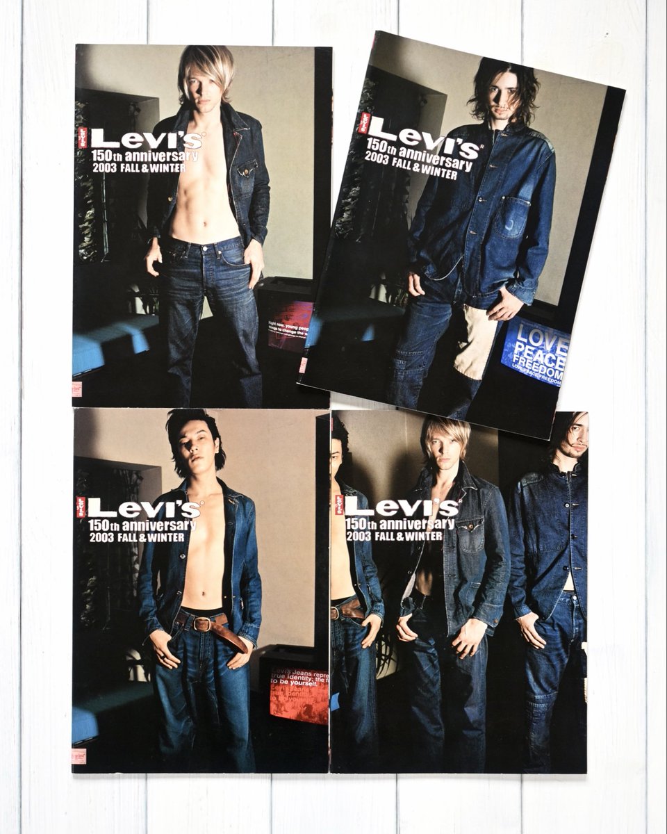 de2m_t's tweet photo. Levi’s Catalog 2003FW
リーバイスのカタログにはバージョン違いのある号がいくつかあり、この2003FWもそのひとつ。
リーバイスが創業150周年の2003年につくったカタログは4種類のデザインが存在します。 https://t.co/3L6F6rpY6q