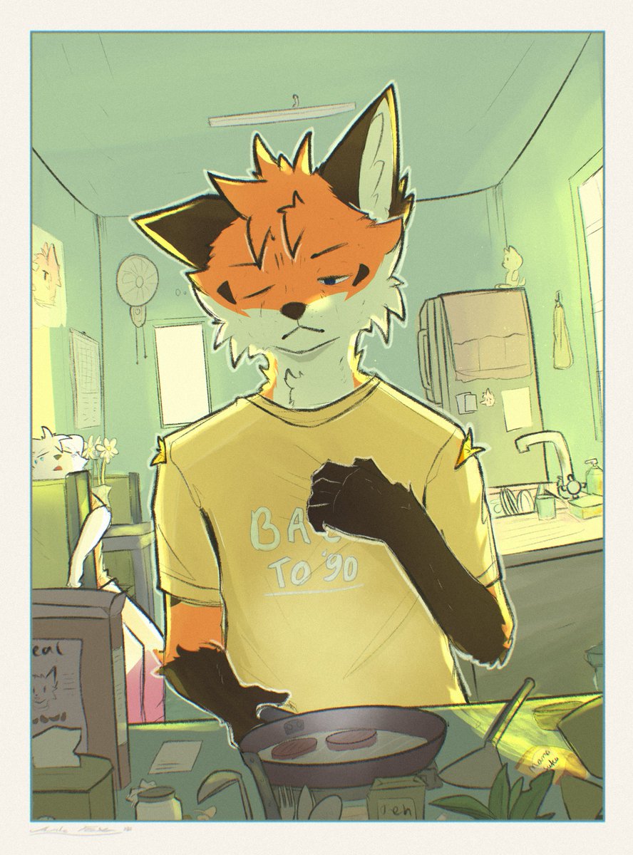 ArieFox75's tweet photo. 🦊🐱 Meowning routine.

We both sleep super late, so mornings always make us feel sooo sleepyyyyy

#furry #furryartists https://t.co/Odpzsf4hnH