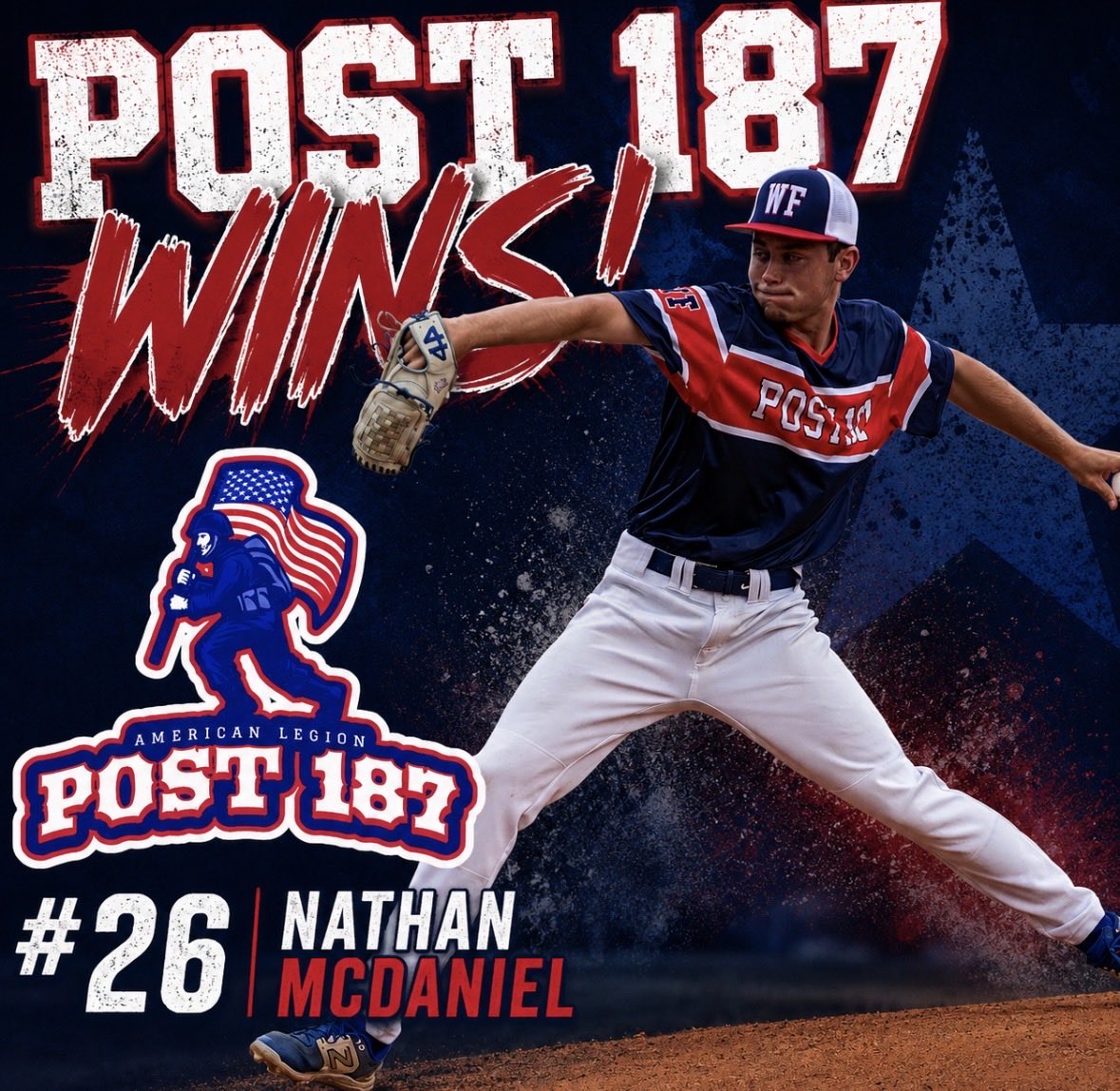 Post187Baseball's tweet photo. Rinse and Repeat! Post 187 takes the win behind a big start from Nathan McDaniel and big fly from Leighton Cash! #ROLL187

Nathan McDaniel 4IP 4H 2R
Henry Geiser 1-2 RBI 
Caden Nugent 1-2 2RBI
Leighton Cash 1-1 HR 3RBI 3BB
Tyler Abbe 2-3 3R 
Patrick Keller 1-1 
Maddox Deans 2RBI https://t.co/Z8QZakCQpS