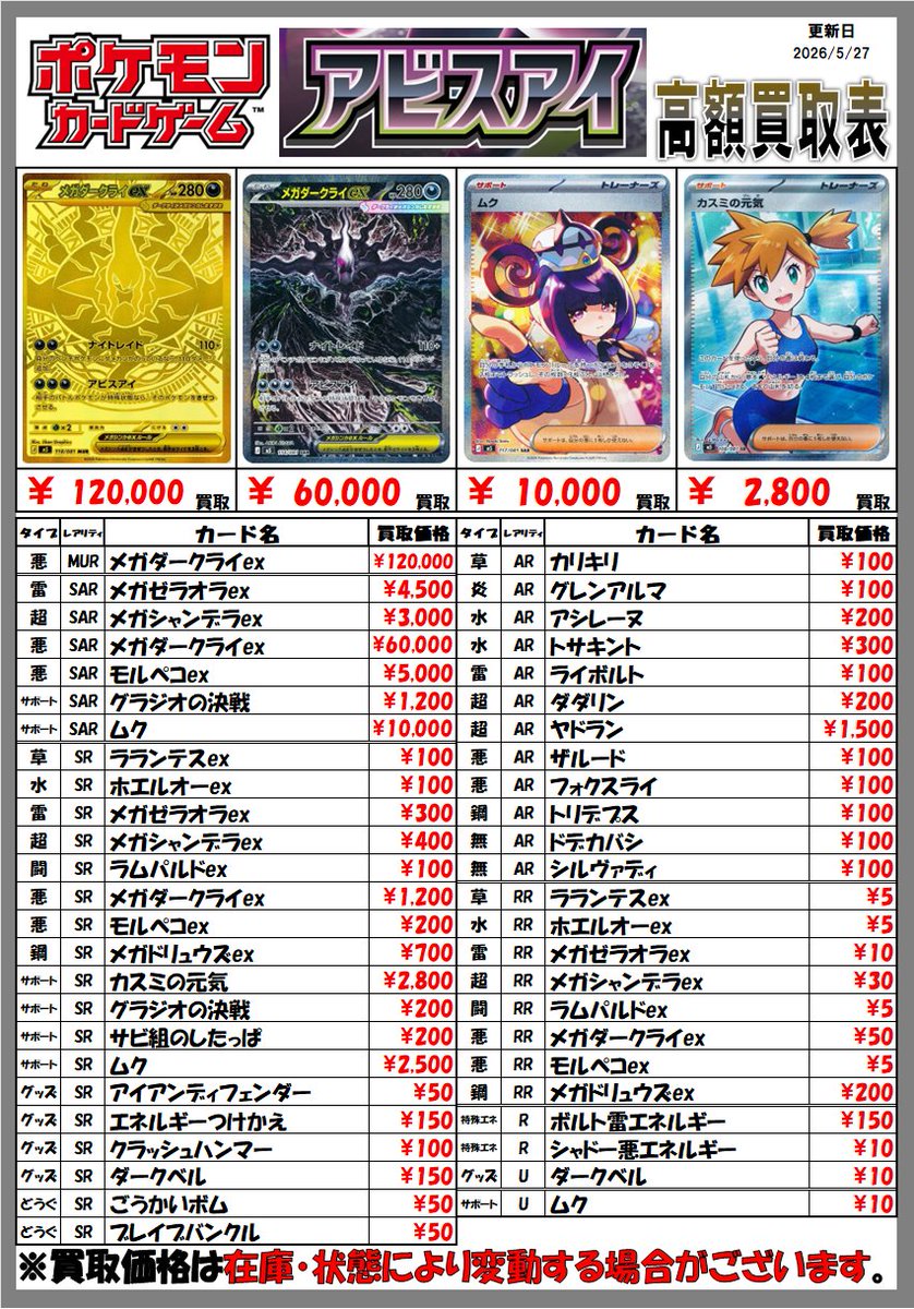 ポケモンカード 買取情報】 #ポケカ 担当です！ 最新弾「#アビスアイ