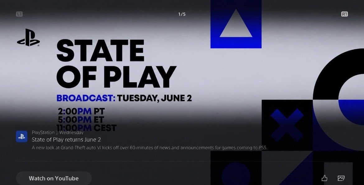 gamingskew's tweet photo. It's been in front of our eyes on PlayStation this whole time.

GTA VI trailer 3 out on June 2 https://t.co/uJFCzKg19u