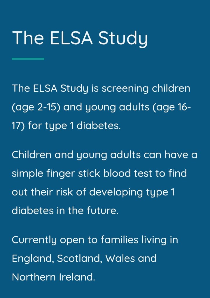 elsadiabetes's tweet photo. This May bank holiday school half-term break. The ELSA Study offers risk screening for type 1 diabetes, for children and young adults aged 2-17 years. Find out how you or your child(ren) can take part. https://t.co/Q1d6Nm0s05 @diabetes_chat @triggersbroom17 #T1DScreening πshare https://t.co/LEVTSnlcWU