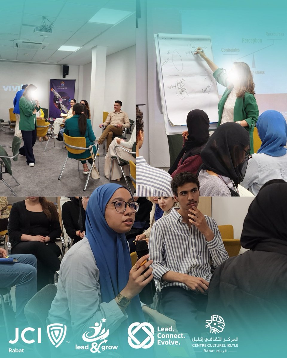 JCI_RABAT_'s tweet photo. Mieux se connaître pour mieux diriger 🧠✨

Retour en images sur notre atelier « Gestion du Stress au Quotidien : Self-Leadership ».
Une session enrichissante autour du self-leadership, du partage et d’outils pratiques pour mieux gérer le stress au quotidien 🤝🏛️

#JCIRabat https://t.co/rtB4hDdEpt