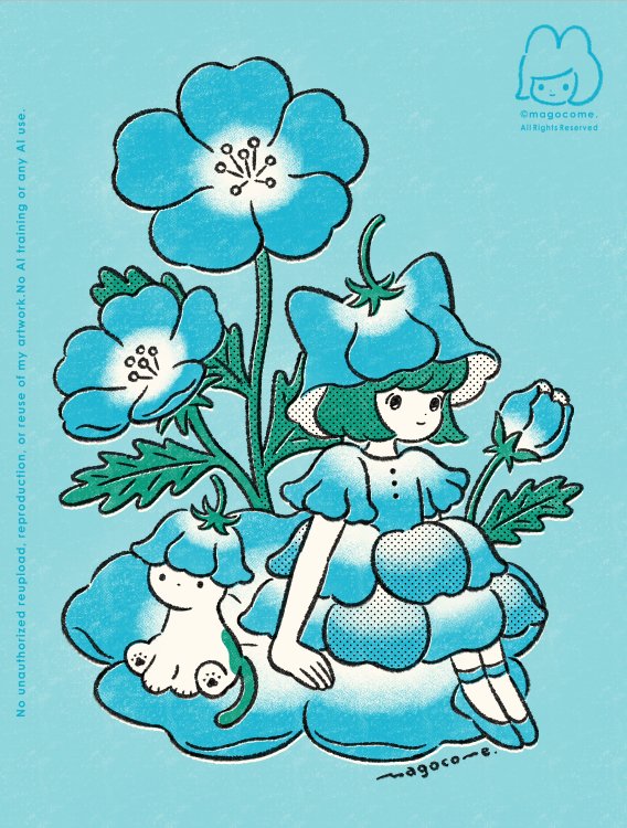 magocome_'s tweet photo. お花ファッション🐾
ネモフィラ💠

#illustration #イラスト https://t.co/l9LkMUDt9M