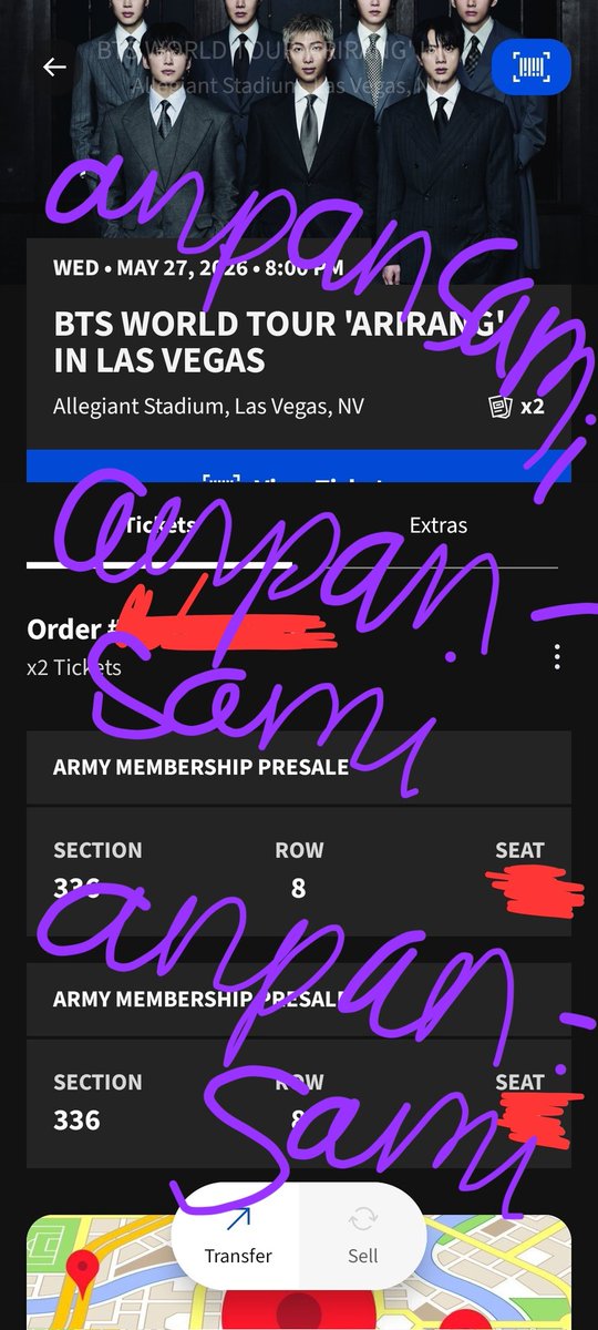 anpansami's tweet photo. WTS 2 D3 Vegas BTS tickets 

Hi guys im selling 2 extra 300s section tickets I have for 5/27 in vegas! My partner surprised me with closer ones and I really dont want th3se seats to stay empty

Section 336 row 8!

Dm me for more proof or to ask anything! https://t.co/CWOtYsWP0u