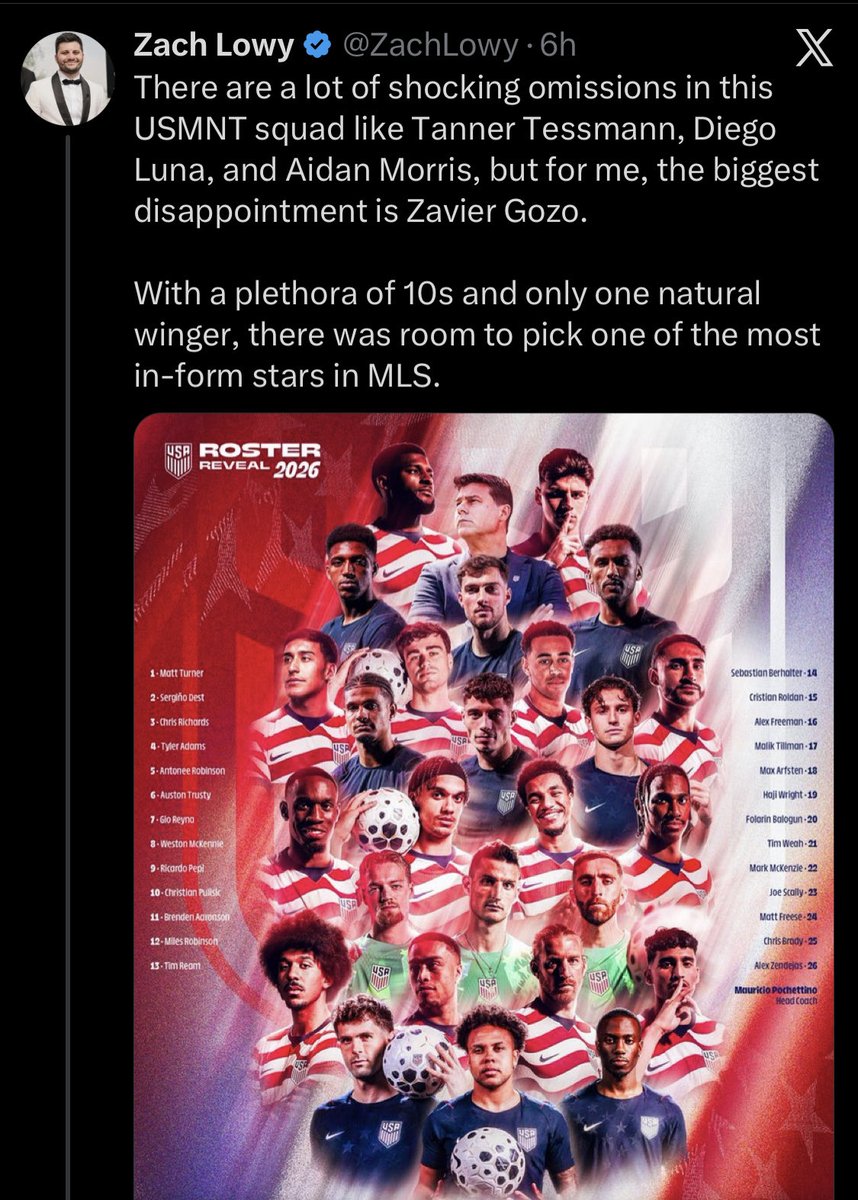 WedgeGame's tweet photo. Diego Luna is the latest object of delusion peddled by usual media suspects.

Myth: USMNT needs Luna’s creativity, toughness, and chance conversion.

Reality: MLS career per 90s slightly beneath those of Djordje Mihailovic and Jesus Ferreira.

Are Djordje and Jesus snubs too? https://t.co/2dJq34ADBH