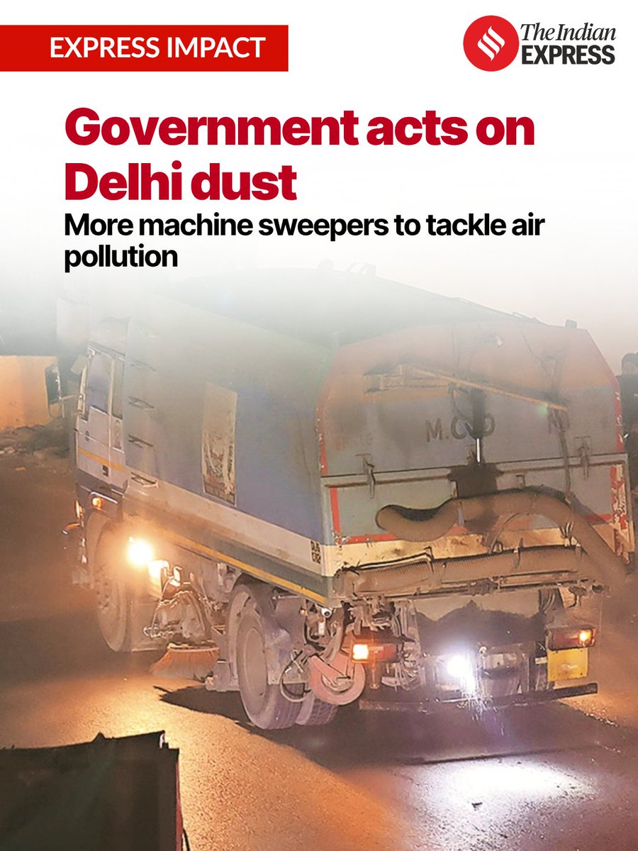 IndianExpress's tweet photo. A “significant increase” in the number of Mechanical Road Sweeping Machines (MRSMs) in Delhi to tackle road dust was among a series of measures directed by Union Environment Minister Bhupender Yadav to tackle air pollution, in a meeting with Chief Minister Rekha Gupta and top officials, according to an official statement.

“Air pollution control requires collective responsibility and continuous action at every level. The Centre remains committed to working closely with the Delhi government and all stakeholders to ensure cleaner air for the people of Delhi,” Yadav said.

Click on the link below to read full article.
https://t.co/jhI28XiPz0