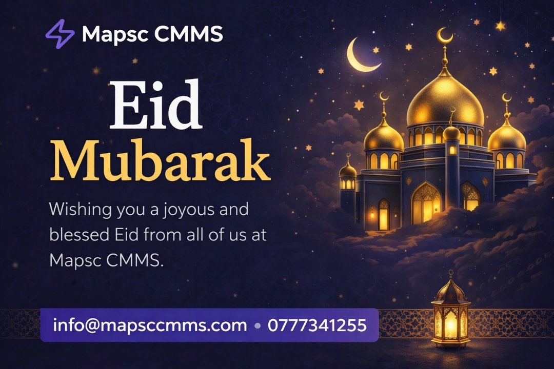 Mapsc_CMMS's tweet photo. Eid Mubarak from Mapsc CMMS! 🌙
Wishing you peace, joy, and success this festive season.
📧 info@mapsccmms.com
📞 +256777 341255
🌐 https://t.co/VQSfSKQWWh
#MaintenanceManagement
#MapscCMMS
#EsrolTechnologie https://t.co/isEFl78OrH