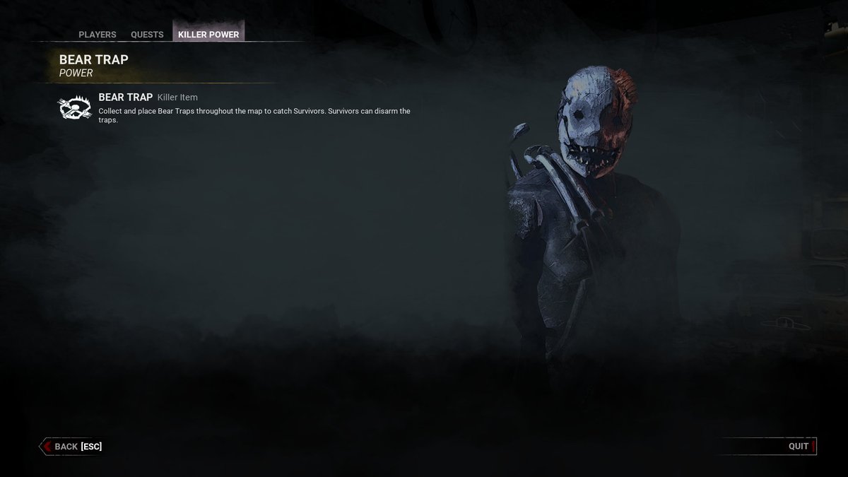 dvveet's tweet photo. Someone wanted a thread of all of the new Killer in-game Descriptions, so I'm here to provide...

The Trapper
The Wraith
The Hillbilly
The Nurse https://t.co/E3fKcNWZfB