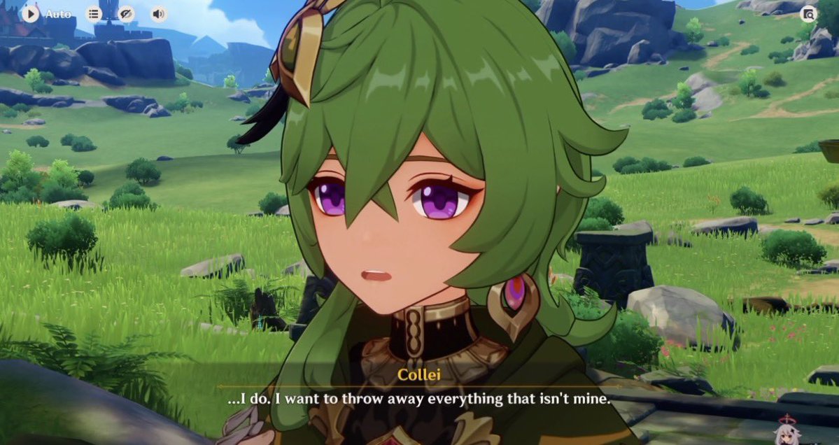MiuMidnightVT's tweet photo. LOL I’m editing my video and I noticed paimon is so tiny in this scene https://t.co/ze0NRgBeCQ