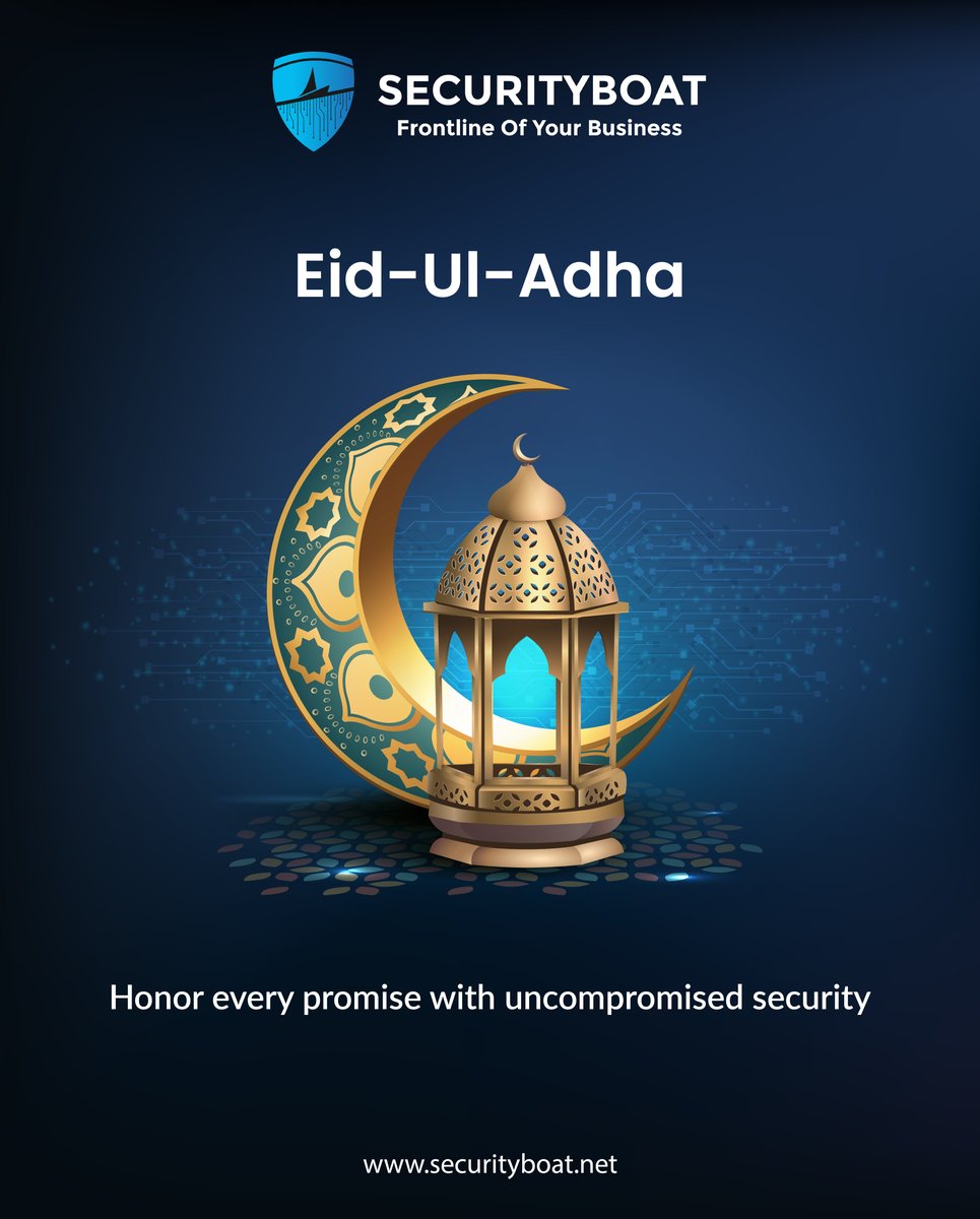 Securityb0at's tweet photo. On this blessed Eid-Ul-Adha, may the spirit of sacrifice, faith, and compassion inspire us all.
Wishing you peace, prosperity, and joy with your loved ones.

Eid Mubarak!

#Securityboat #EidUlAdha #EidMubarak #Peace #Prosperity #Togetherness https://t.co/Nz6mBpyic3