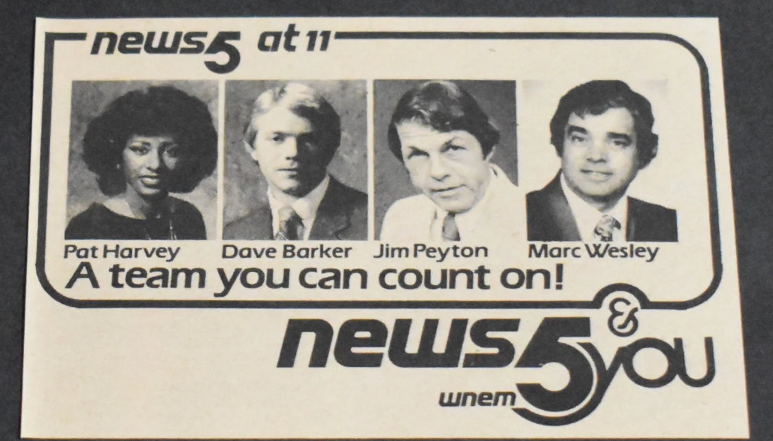 UnblockHistory's tweet photo. L.A. somehow gets blessed with long term broadcast legends like Chick Hearn, Jerry Dunphy, Hal Fishman, Jim Hill and Vin Scully. Pat Harvey belongs in the same conversation.

Before all of the journalism accolades, community service recognition and respect that Pat Harvey built up over nearly 40 years as a news anchor at CBS News Los Angeles, she began her news journey @WNEMTV5news in 1979 in Michigan.

Since arriving in L.A. in 1989, she has never left @CBSLosAngeles or the communities she serves; she still appears on-air nightly; and has gone on to become the longest-running news anchor in prime time at one station in Los Angeles history (36 years and counting), a feat that may never be duplicated. And she’s not even done.

I wonder: When she was growing up in Detroit, Michigan, thousands of miles away from Los Angeles, if she had any idea of what she would end up accomplishing, and the profound effect she would have on so many people.

The vintage piece is an original 1981 print advertisement, featuring the future queen of prime-time L.A. news, Pat Harvey, in the first anchor position of her career.