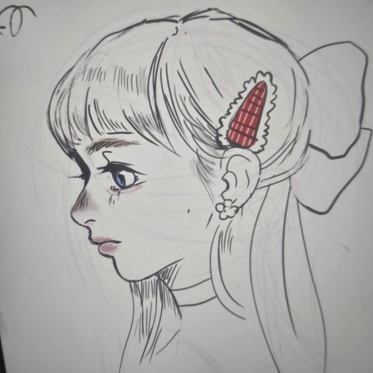 rubureee's tweet photo. Bangs/choker/bows/clips 🍒 🌸 

#art #illustration https://t.co/e9deo3ggJT