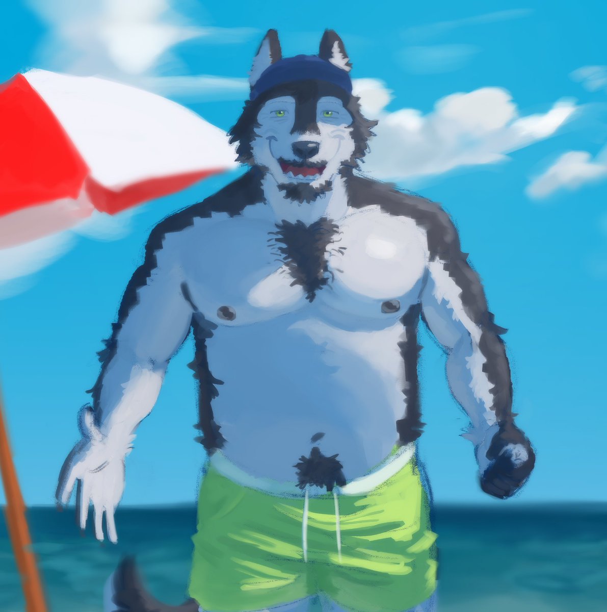 c4nidae__'s tweet photo. SUMMER'S HERE!!!

study practice thing turned full piece..
#furry #myart https://t.co/R9Q1CCLnRK
