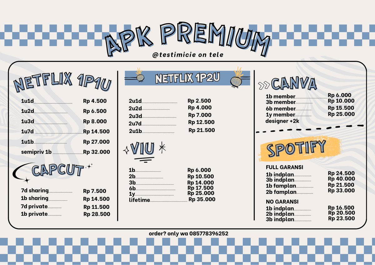 killuaAazoldyc's tweet photo. JAJAN APP PREMIUM MURAH GARANSI CEPET? langsung aja yuk jajan disinii. admin fast respon dan akun anti drama drama 🫶🏻

☎️: https://t.co/VbR6L6Qmnp

NETFLIX CANVA CAPCUT SPOTIFY VIU ALIGHTMOTION BSTATION CHATGPT 
#zonauang #zonajajan #zonaba https://t.co/pu7mIsk9hl