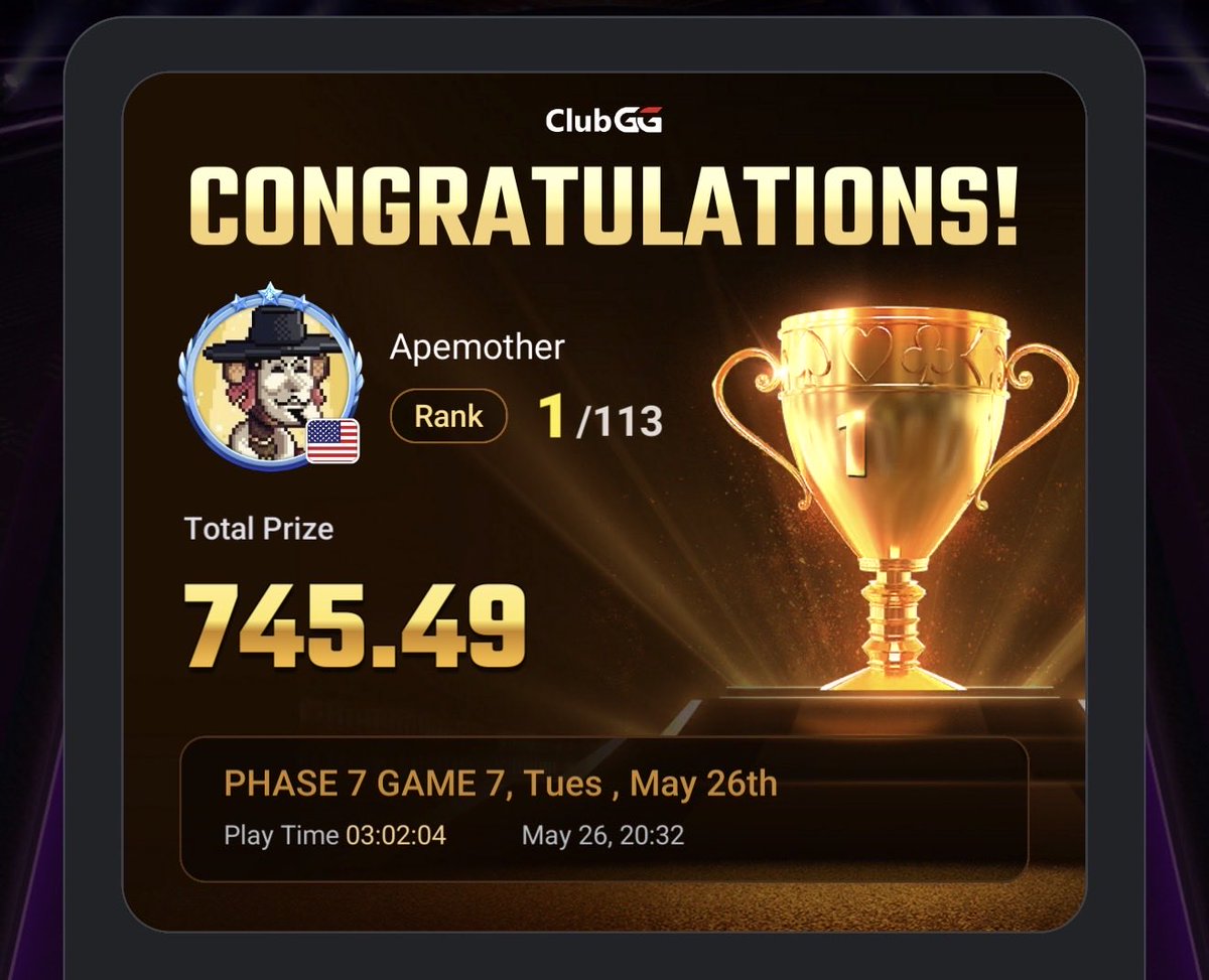 TheApeMother's tweet photo. Thank you to the @GreenVisorGang and @PlayFulPrimates for this great poker league.

Shipped a win tonight 🙏🏆 https://t.co/AIKChUjLVj