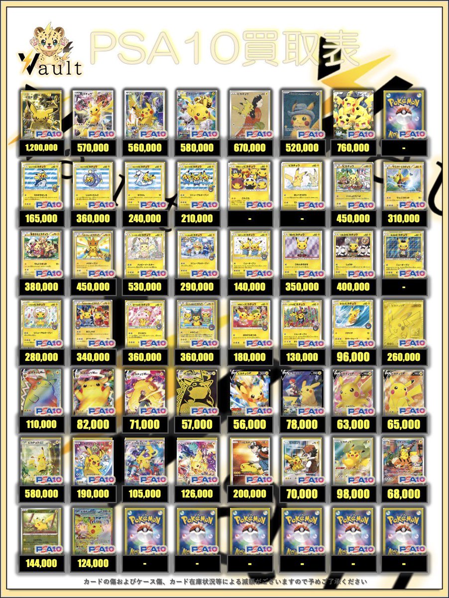 ポケカPSA10強化買取】⚡️5/27更新 ポケカPSA10の買取表になります