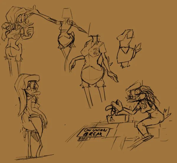 watchthatalias's tweet photo. Tina isn’t really drawn like a duck in the show. She isn’t drawn with a tail or have a jester pants thing going on like Daffy does. I’m trying to stick to the show’s style, albeit loosely, but this is one of the things I wanted to change out right. https://t.co/odaB4vgUPL