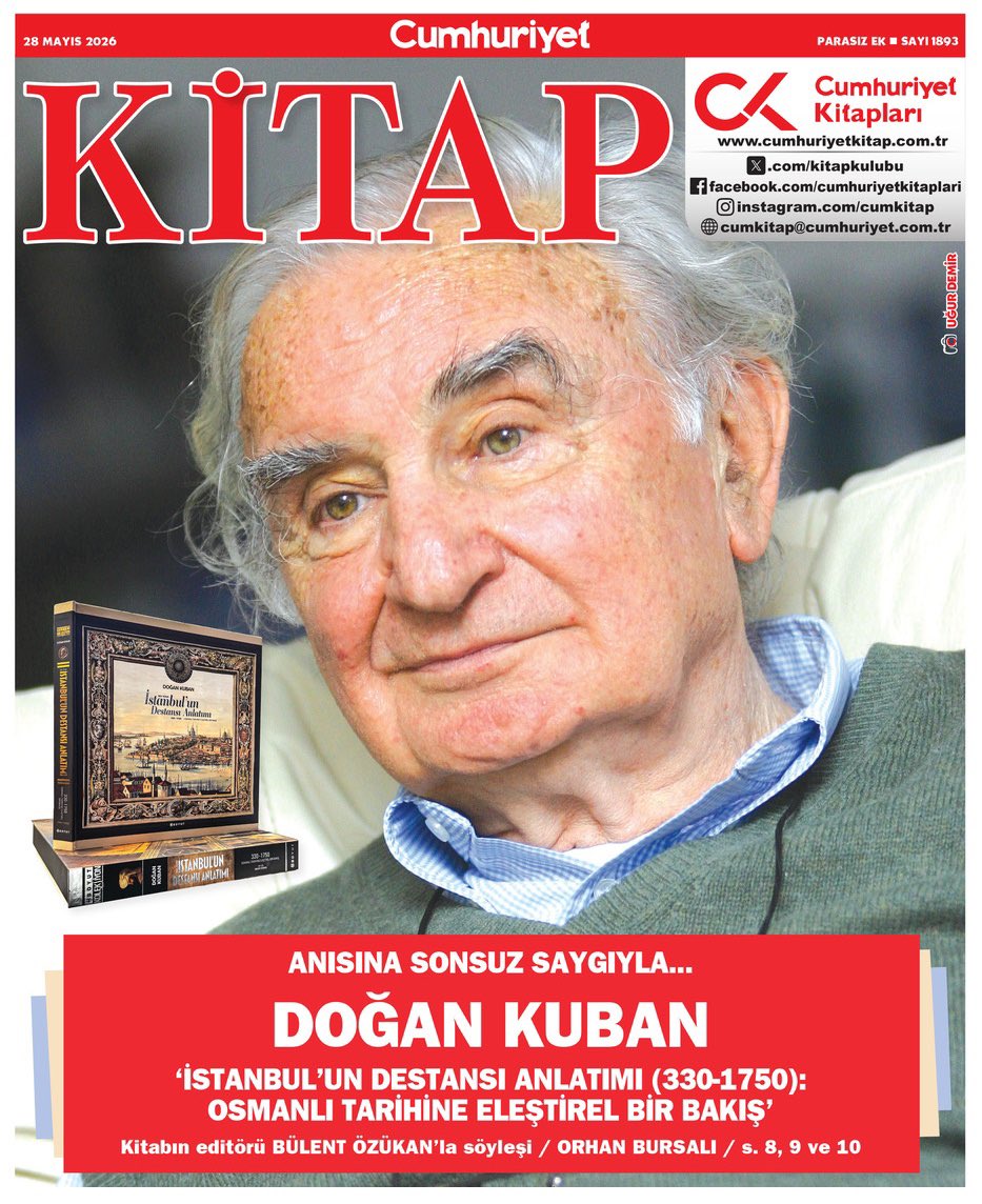 GamzeAkdemirCum's tweet photo. Prof. Dr. Doğan Kuban, son çalışması İstanbul’un Destansı Anlatımı: Osmanlı Tarihine Eleştirel Bir Bakış ile kapağımızda. 

Boyut Yayınları’nın sahibi Bülent Özükan ile bu anıt kitabı konuştuk. 

Orhan Bursalı’nın söyleşisi…
YARIN!

https://t.co/miyYQ6Wpka

@cumhuriyetgzt https://t.co/AWF2fq225L