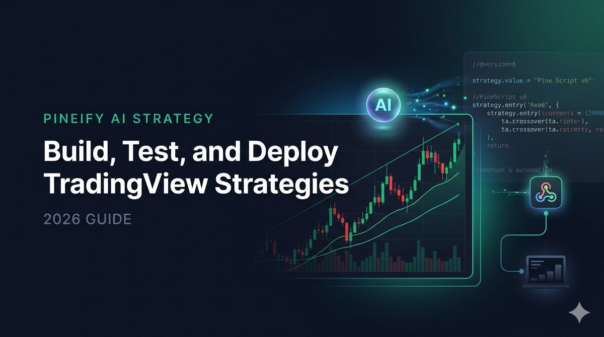 pickmytrade's tweet photo. 100M people use TradingView.

Almost none of them code Pine Script.

That gap closes when AI writes the strategy and a webhook fires the orders — sub-200ms.

How to build, test, and deploy a Pineify AI strategy in 2026 ↓

https://t.co/TZQsvHz9N9 https://t.co/nFqkBw5gkC