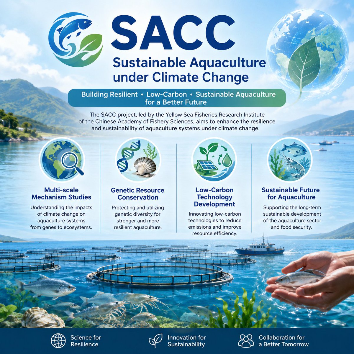OsfOceanDecade's tweet photo. 🌊 In the just-concluded Call for Decade Actions No. 10/2025, four new projects were endorsed, bringing the total number of OSF Projects to 15! 🎉

🐟 Meet one of them: Sustainable Aquaculture under Climate Change (SACC)

🔗 Read more:
https://t.co/S6hee1FdEa https://t.co/o78vLTkJxg