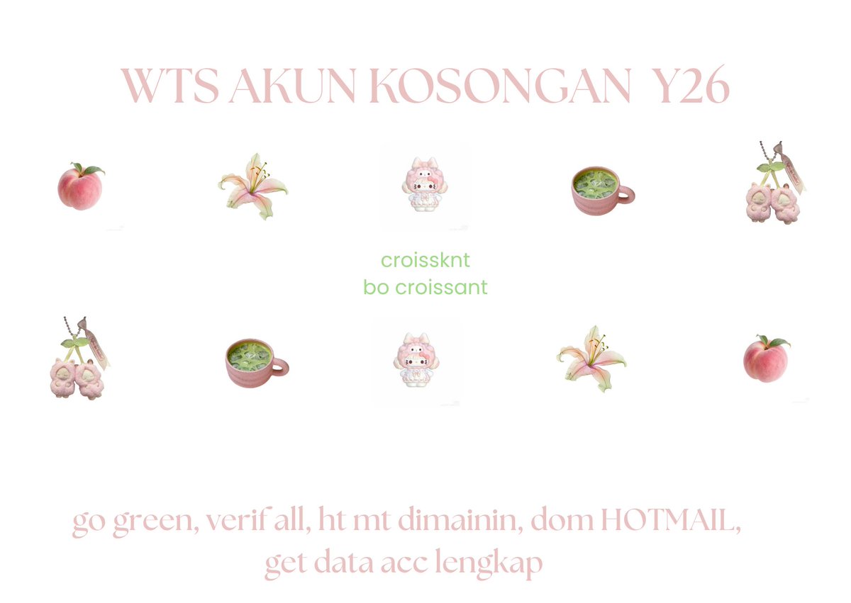 hbppier's tweet photo. @hajungitis wts acc kosongan y26 mei
୨୧ price : https://t.co/ZEFBbJXXkX / each
୨୧ dom Hotmail, vall 
୨୧ mt ht dimainin, go green
୨୧ get all data acc lengkap 
t #zonauang #zonaba https://t.co/pr5g9h7A4v