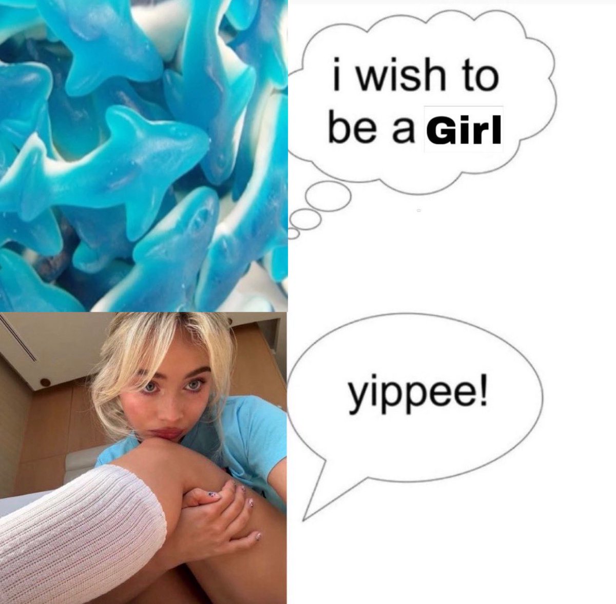 shortnbre's tweet photo. cute blue shark gummies turn into magical pop star angel girl https://t.co/cxHbuZ2urS