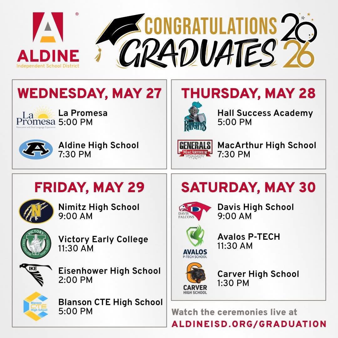 drgoffney's tweet photo. So excited for our 4,000 graduates in the class of 2026! #AldineStory https://t.co/5ufHXWrjwB