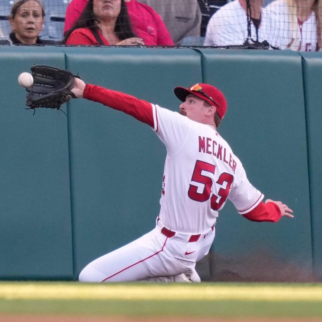 SleeperAngels's tweet photo. Wade Meckler since being called up (4 games):

.545 AVG
6 H
1 HR
3 RBI
1.401 OPS

Also, the Angels are 4-0 since then... https://t.co/AA3QuYYhDn