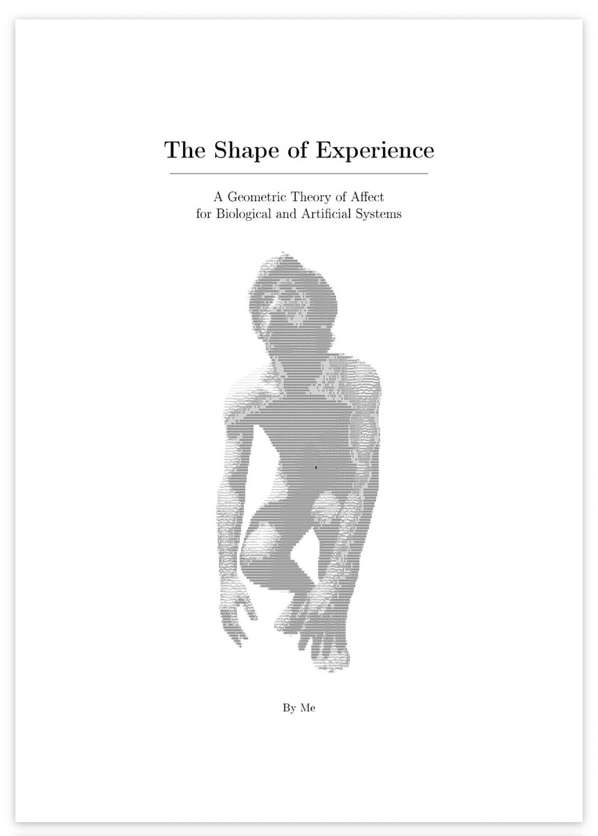 jvboid's tweet photo. - when the self model emerges from a world model identifying itself as another first class entity inside the world it models (I.5)
- when affective geometry is defined within the space of self-modeling structures (II.3)
- when we orient ontology around causal structure https://t.co/vrhWXsx28z