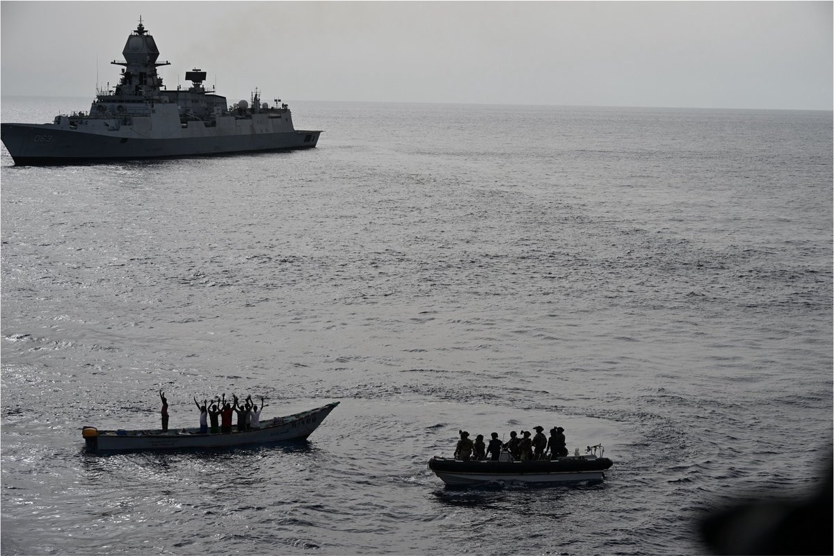 indiannavy's tweet photo. Piracy attempt thwarted by #INSKolkata

Responding swiftly to inputs of pirate activity near merchant vessel MV Mashallah 1 in the Western Indian Ocean, #INSKolkata undertook prompt action to investigate and deter the threat.

This timely intervention ensured safety of the merchant vessel and prevented a possible piracy attack.

As a #PreferredSecurityPartner and #FirstResponder in the region, #IndianNavy remains committed to safeguarding merchant shipping, countering piracy and ensuring safe and secure seas.

#MaritimeSecurity #AnytimeAnywhereAnyhow