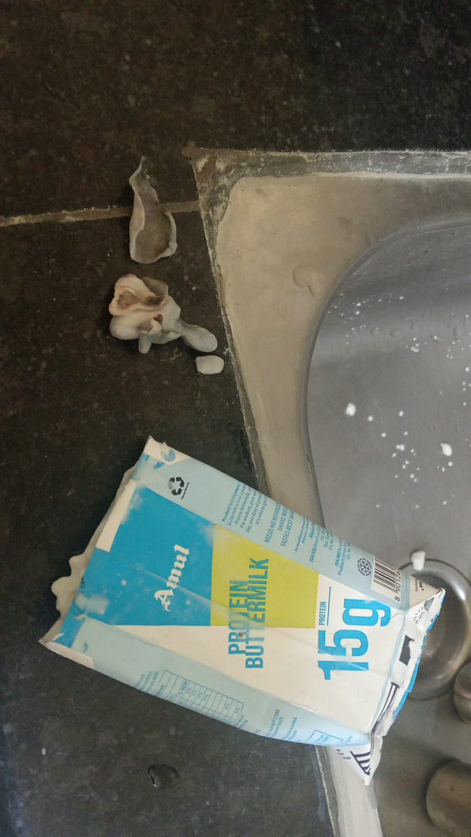 ankit794's tweet photo. Found this strange rubbery/skin-like substance inside the Amul protein buttermilk. @Amul_Coop
This is unacceptable from a brand like Amul and needs urgent investigation and clarification. @fssaiindia https://t.co/NDhltq4nwD