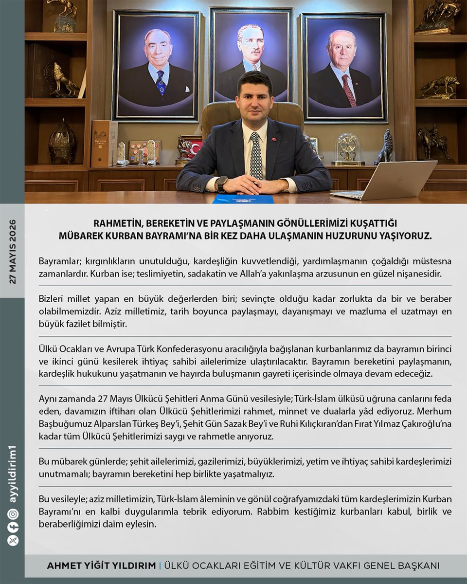 ayyildirim1's tweet photo. Kurban Bayramımız mübarek olsun 🇹🇷 https://t.co/NDU3Y4nEQn