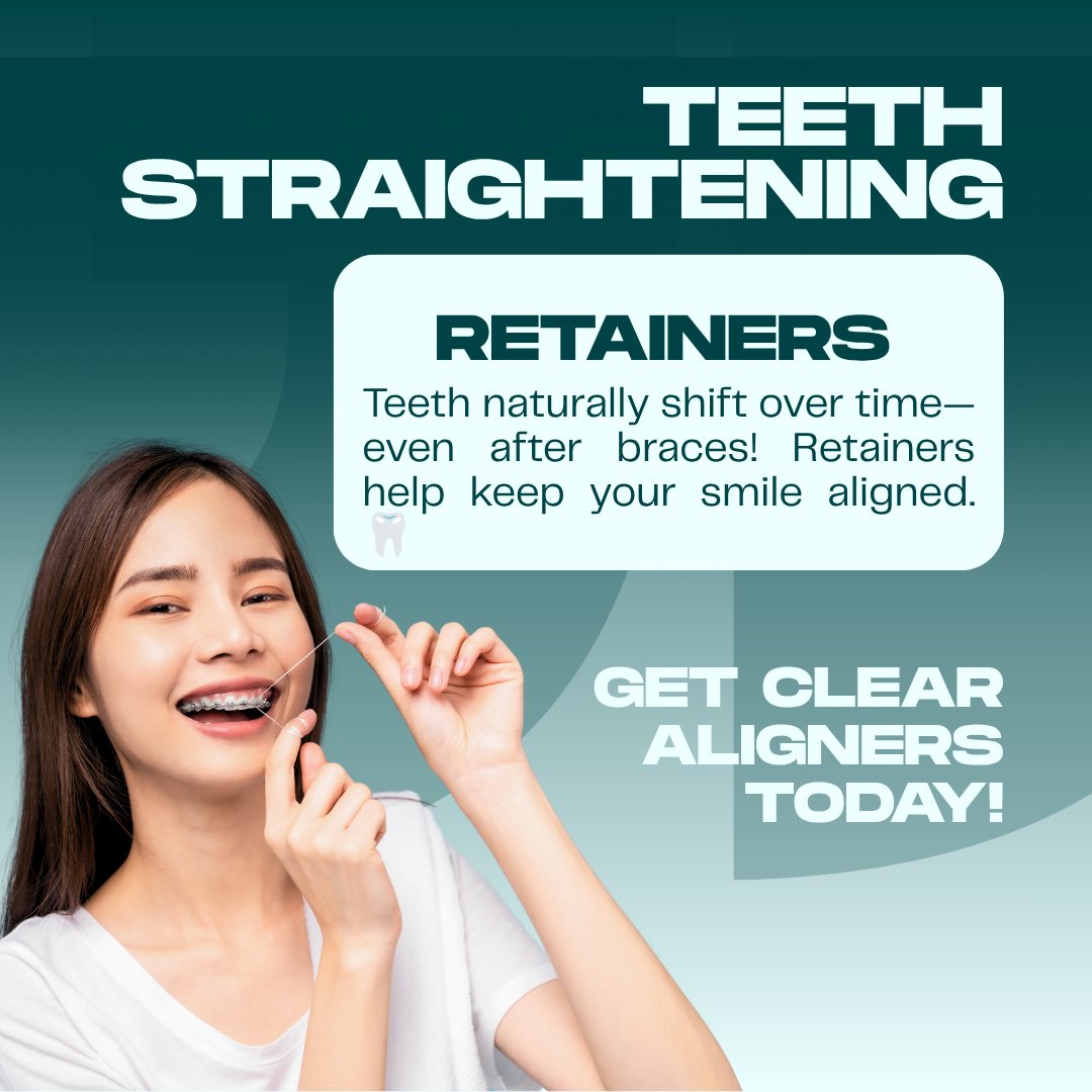 MarkMcDadeDMD's tweet photo. Keep your smile beautifully aligned with clear aligners and retainers designed for lasting confidence. 

View our Google post here : 👇
https://t.co/LxxboqnSuU

#TeethStraightening #ClearAligners #Retainers #StraightTeeth #SmileConfidence #Orthodontics #HealthySmile #DentalCare https://t.co/rgefZSbCww