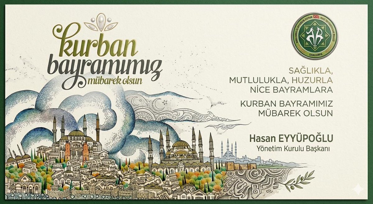 hasaneyyupoglu's tweet photo. Tüm İslam Aleminin Kurban bayramını tebrik eder, daha nice bayramlara sağlıkla ve huzurla erişmemizi yüce Allah’tan niyaz ediyorum. Mübarek bayramın, ülkemize, İslâm âlemine ve bütün insanlığa iyilik ve hayırlar getirmesini diliyorum. https://t.co/cCvUbHleKZ