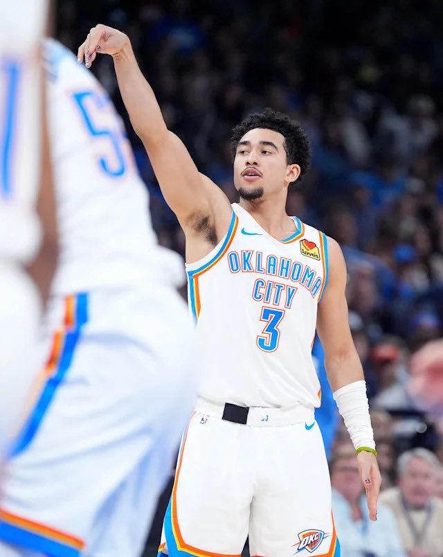 DeepShotSports's tweet photo. OKC wins Game 5 and now leads the series 3–2 ⚡️

Jared McCain is now just 1 game away from the NBA Finals. 😂 https://t.co/FitrzCEGPz