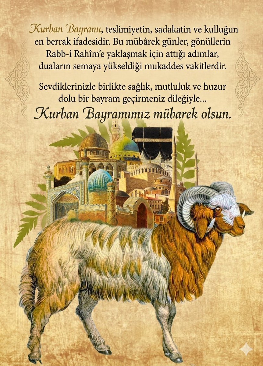 SafaMikail's tweet photo. Bu mübarek Kurban Bayramı'nın hepimize sağlık, mutluluk ve huzur getirmesini diliyorum. Bayramın birlik ve beraberliğimizi pekiştirdiği, gönüllerimizi sevgi ve saygıyla doldurduğu bir dönem olmasını temenni ederim.
Kurban Bayramımız mübarek olsun. https://t.co/EIpzkgarot