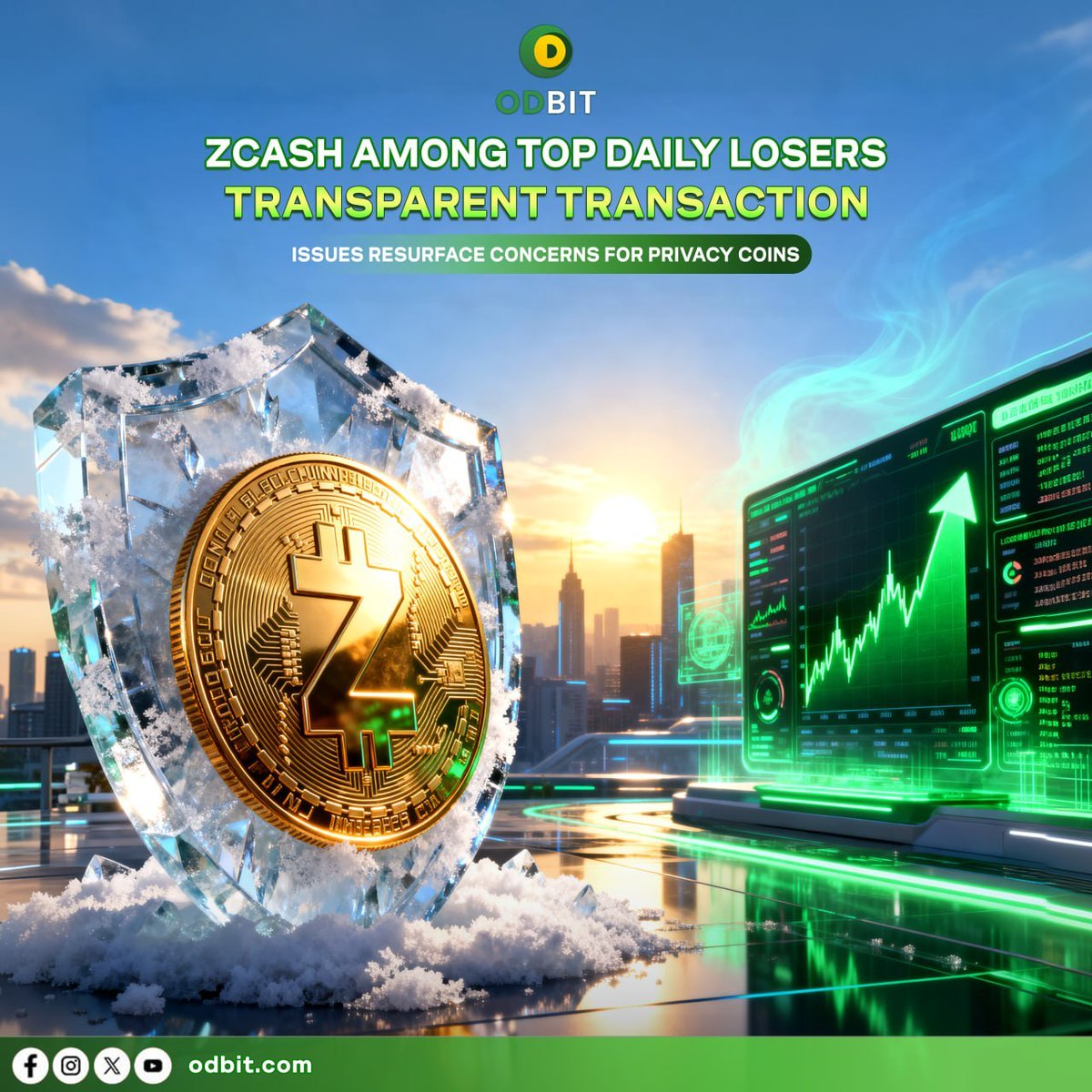 odbitOF's tweet photo. Zcash Falls as Privacy Concerns Return

Market concern around privacy coins is rising again as transparent transactions increase on-chain traceability ODBIT tracks fund security and evolving anonymous asset behavior across the market.

#Zcash #ZEC #CryptoMarket #ODBIT https://t.co/WMk96sgN1a