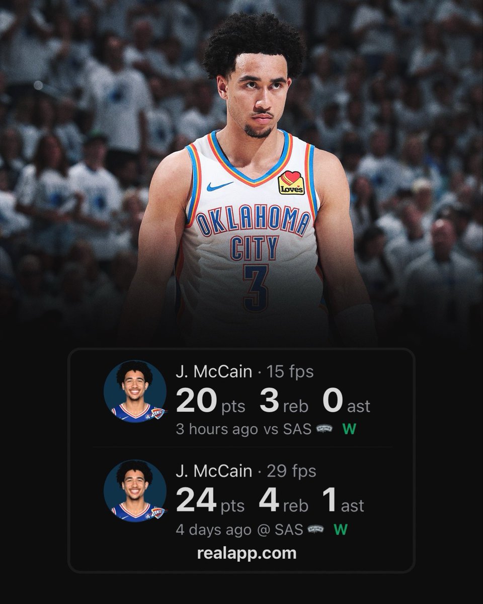 realapp's tweet photo. 20-point Conference Finals games this season:

2 — Jared McCain
0 — 76ers entire roster https://t.co/y7XlwlOqJ9