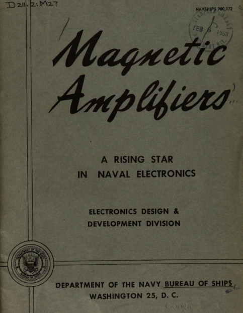 OwenBrakes's tweet photo. Before Si transistors, we had vacuum tubes.

Before tubes, power engineers were doing something stranger: magnetic amplifiers.

A small DC winding biases a core.

Unsaturated = high inductance, current blocked. Saturated = low impedance, current flows. https://t.co/XsE5xmhRyL
