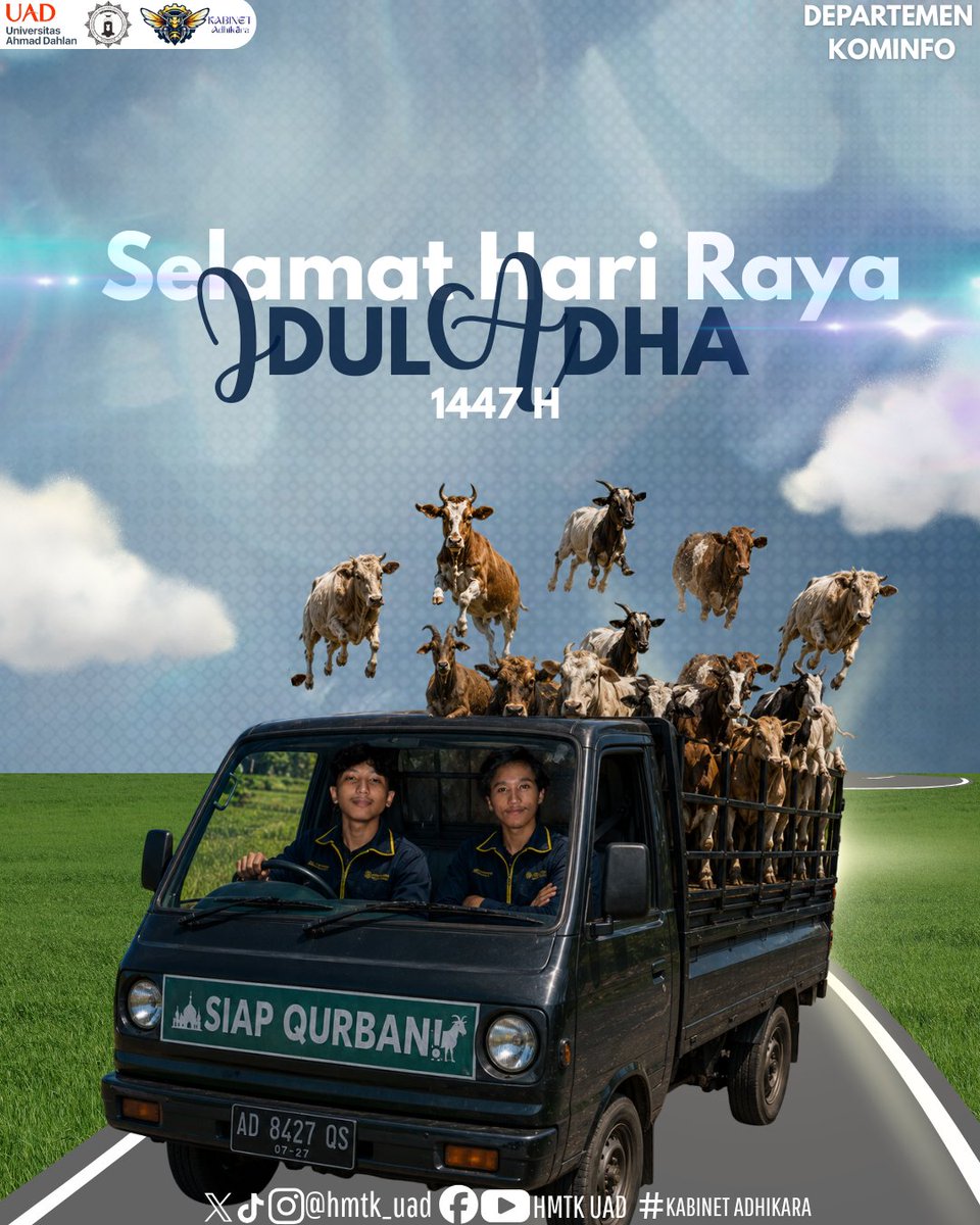 hmtk_UAD's tweet photo. Selamat Hari Raya Idul Adha 1447 H 🌙✨

Segenap keluarga besar Himpunan Mahasiswa Teknik Kimia mengucapkan:

“Taqabbalallahu minna wa minkum, mohon maaf lahir dan batin.”
 #HMTK2026 #KabinetAdhikara https://t.co/a7JByl61TN