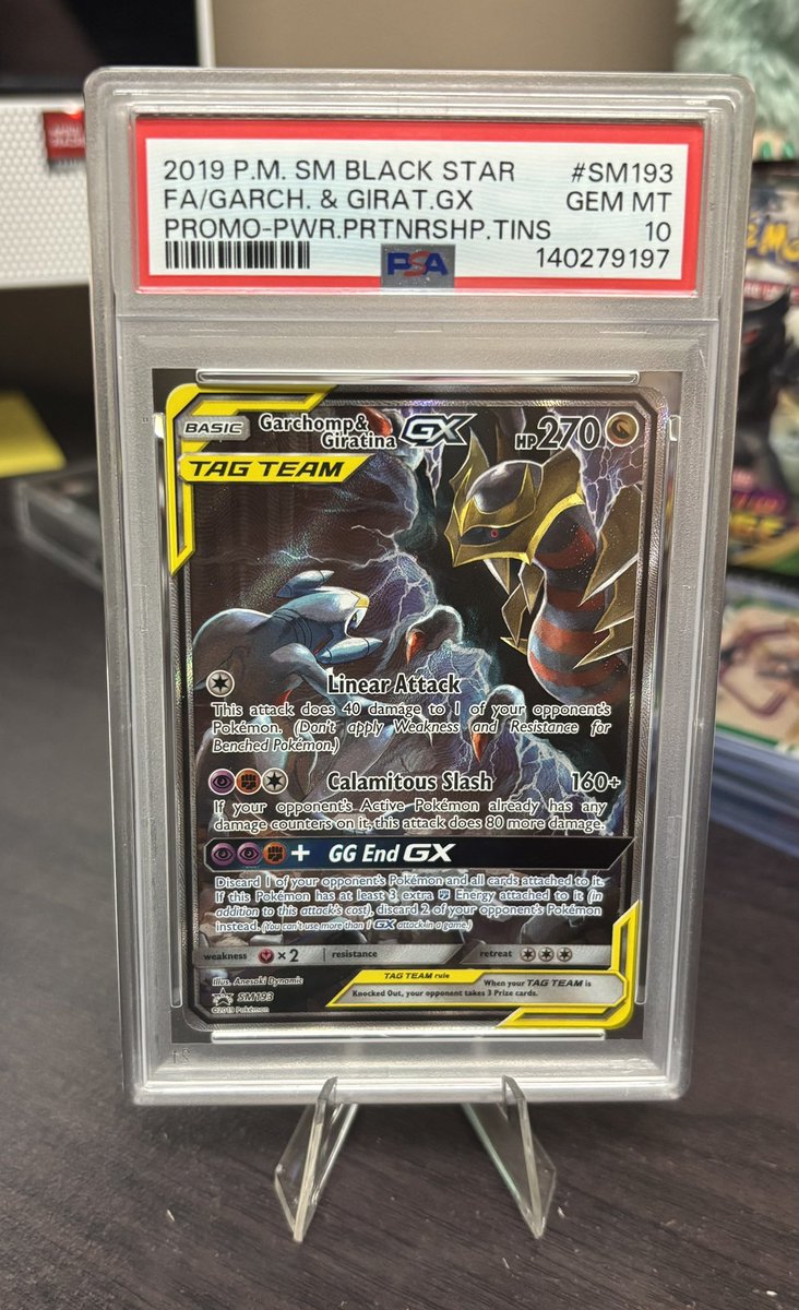 frantz_jared's tweet photo. @TGNCards GARCHOMP &amp; GIRATINA GX POKEMON SM BLACK STAR PROMO FULL ART- 545 shipped https://t.co/KF6l0v6f6c